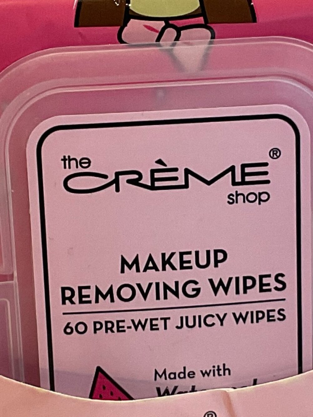 The Crème Shop Watermelon Teddy Bear Juicy Makeup Removing Wipes 60ct NEW